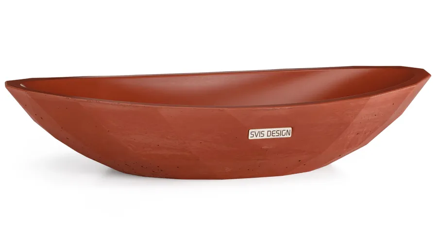 obrazek 1 Luksusowa umywalka 60 cm DIAMOND BASIC – ceglasty, bez dekoru, lakier matowy