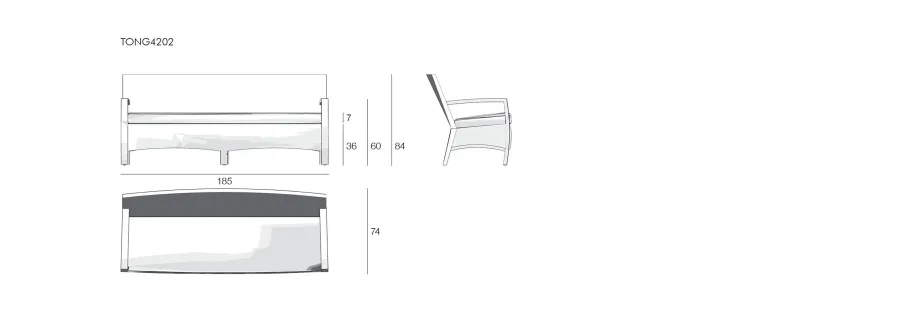 obrazek 5 Minimalistyczna duża sofa Tonga do ogrodu i na taras