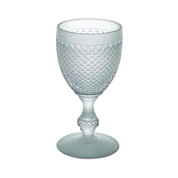 Zdjęcie Biały kielich ze szkła Bicos Bicolor z klasycznym ponadczasowym kształtem i reliefowym zdobieniem - Vista Alegre