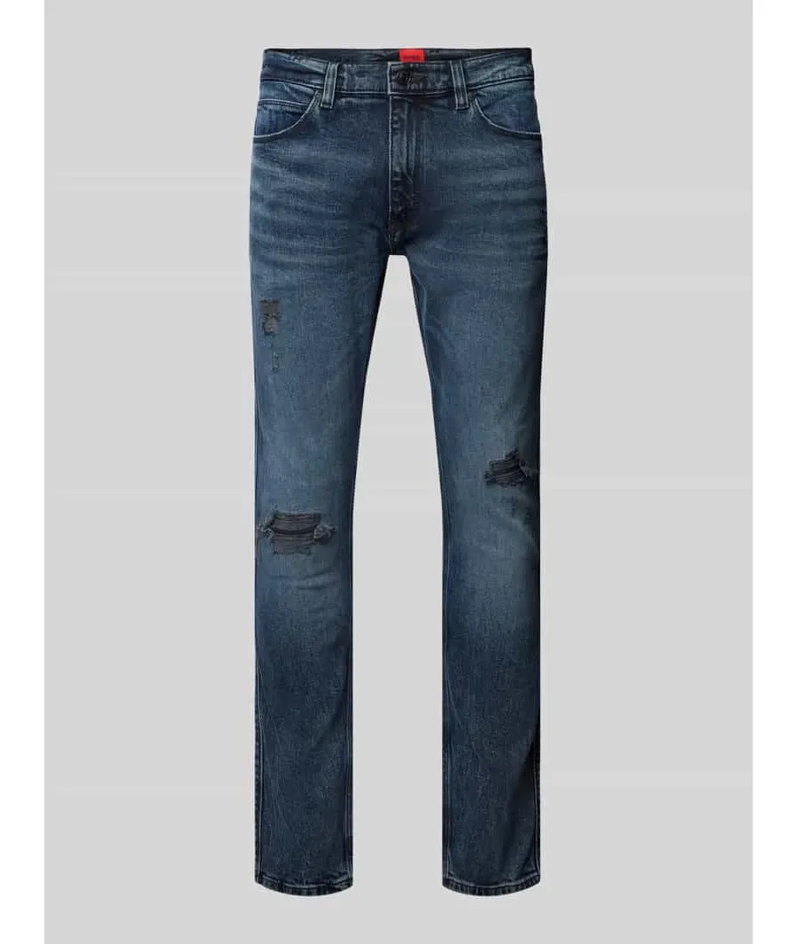 obrazek 1 Jeansy o kroju slim fit z przetarciami model ‘HUGO 734’
