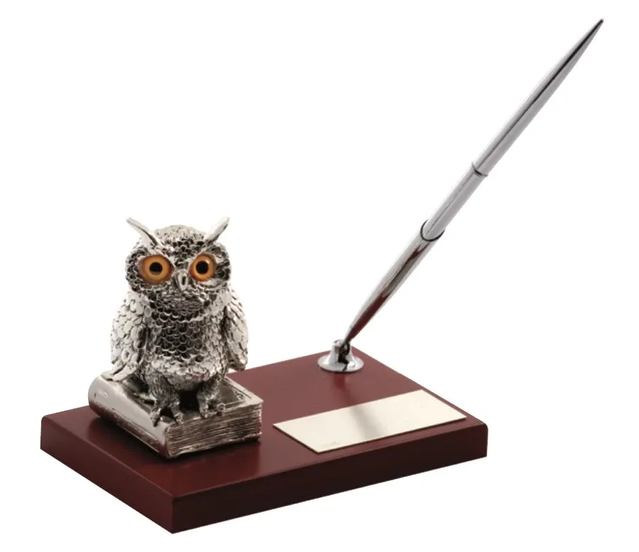 picture 1 Unique desk stand with an owl - Astra Argenti