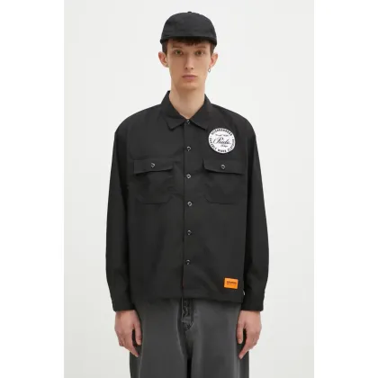 Zdjęcie NEIGHBORHOOD koszula ClaSSic Work Shirt Longsleeve męska kolor czarny regular z kołnierzykiem klasycznym 242TSNH.SHM01