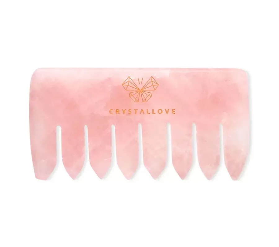 obrazek 1 Crystallove Grzebień do Masażu z Kwarcu Różowego