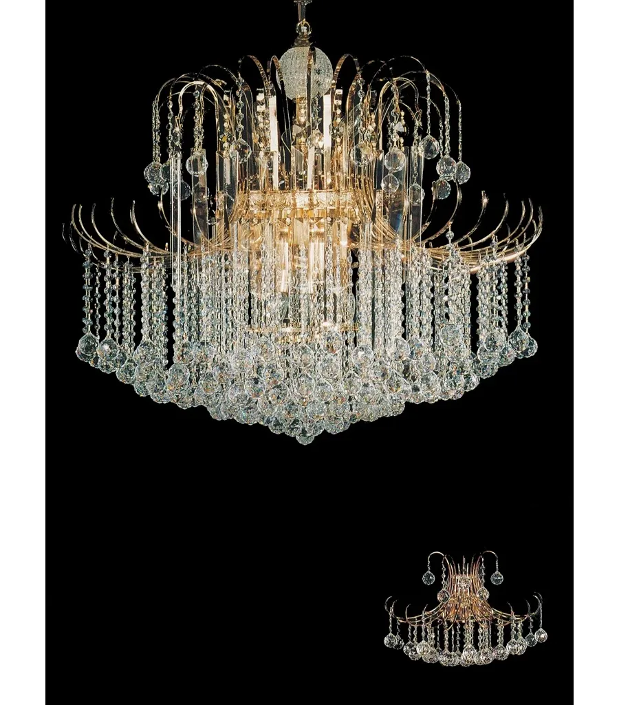 obrazek 1 Włoska lampa podłogowa wykonana z kryształu