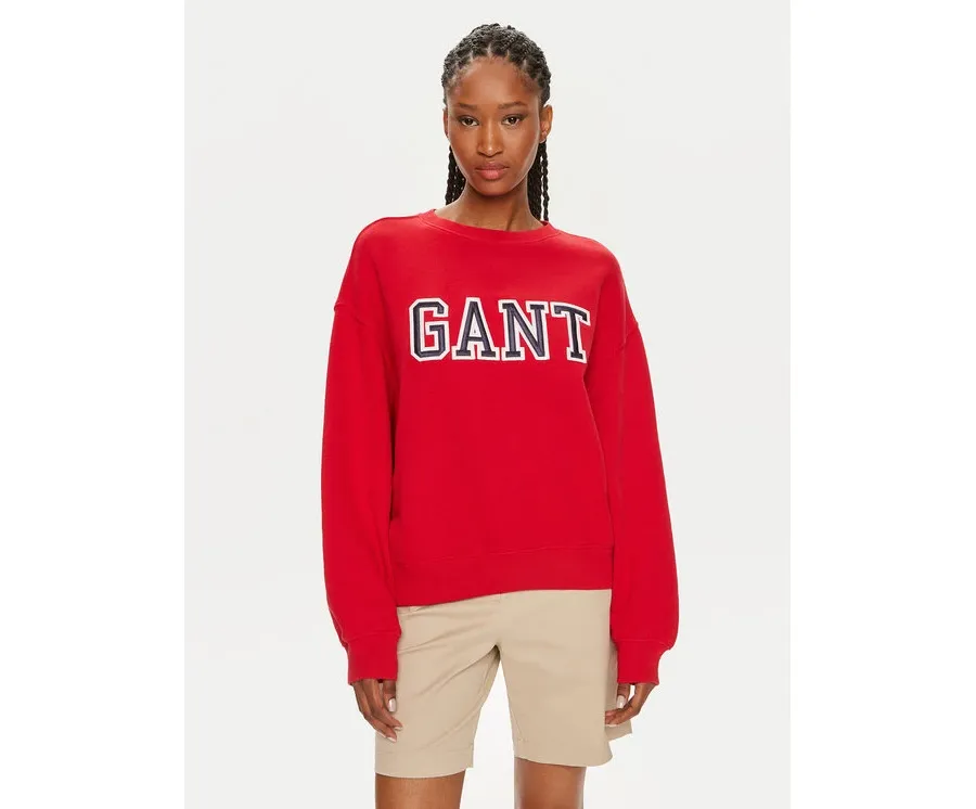 obrazek 1 Gant Bluza Logo 4200840 Czerwony Relaxed Fit