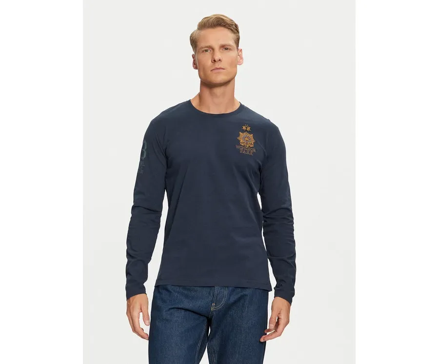 obrazek 1 La Martina T-Shirt ZMRG30 JS342 Granatowy Regular Fit