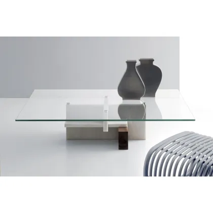 Zdjęcie Nowoczesny marmurowo szklany stolik kawowy do oryginalnego wnętrza - Kreoo