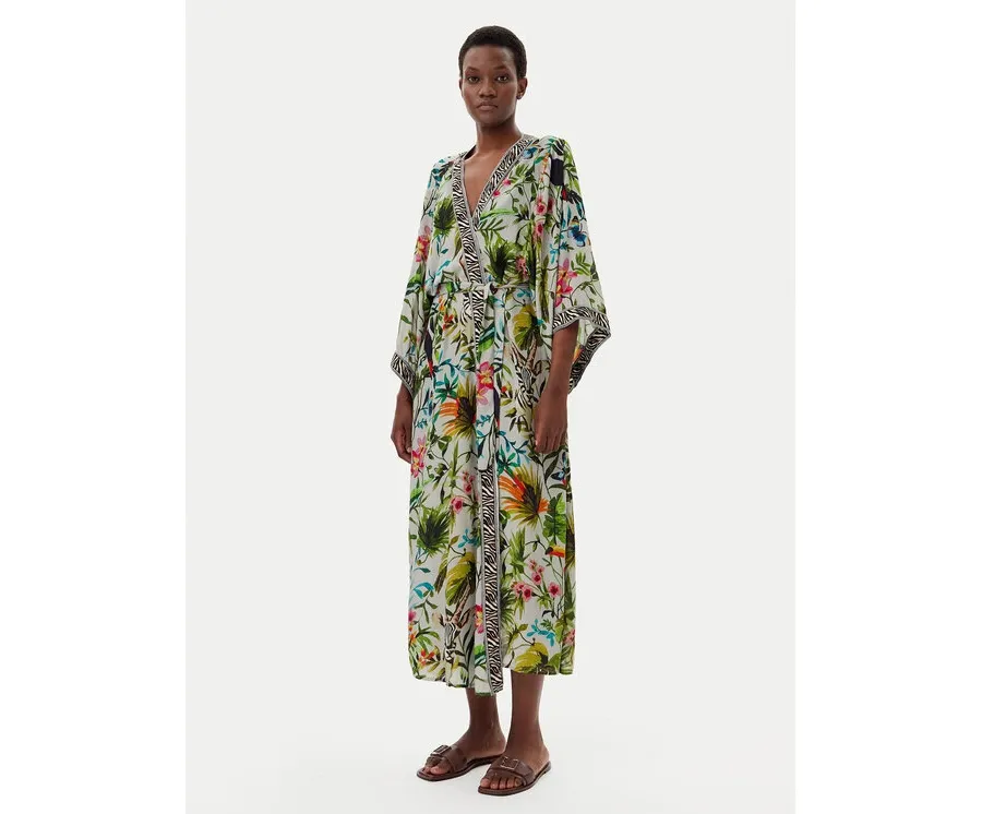 obrazek 1 LOLA CASADEMUNT Kimono LS2516046 Zielony Relaxed Fit