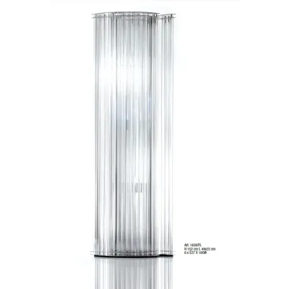 Picture Unique floor lamp with transparent Murano glass triangles – Il Paralume Marina