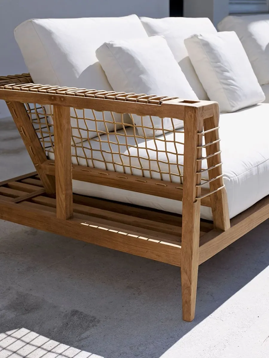 obrazek 3 Elegancka sofa Synthesis z drewna tekowego do ogrodu i na taras