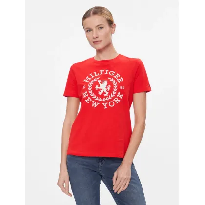 Zdjęcie Tommy Hilfiger T-Shirt Reg Crest C-Nk Tee Ss WW0WW41058 Czerwony Regular Fit