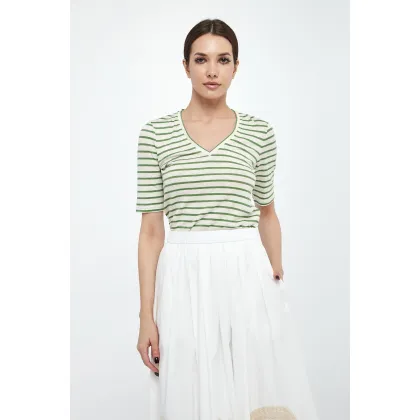 Zdjęcie T-shirt damski lniany Opzione WEEKEND MAX MARA Weekend Max Mara