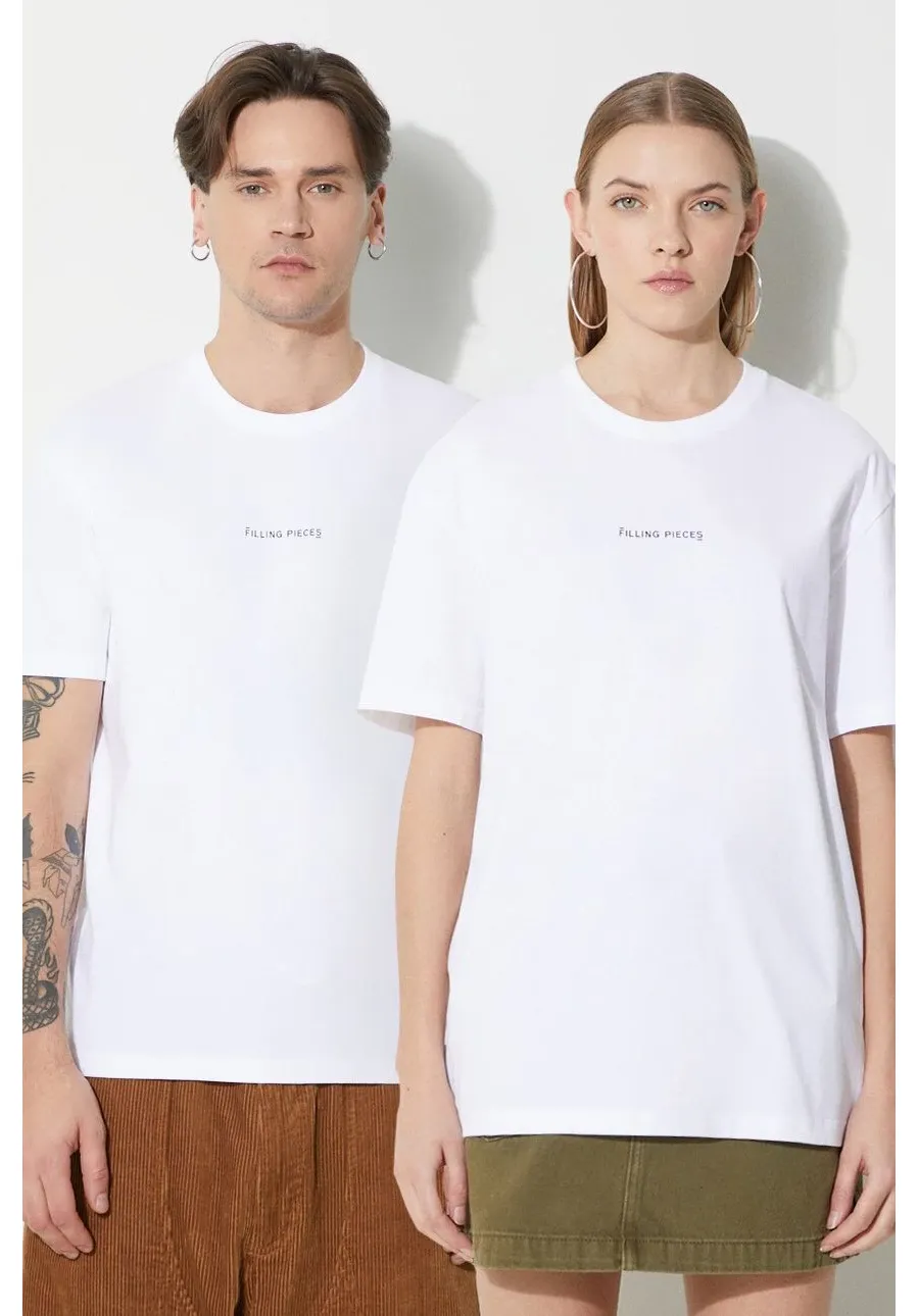 obrazek 1 Filling Pieces t-shirt bawełniany Slim kolor biały z nadrukiem 74434001901