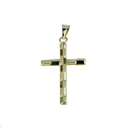 Zdjęcie Złoty nietypowy krzyż męski 30x20mm