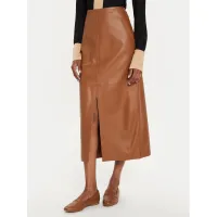 Zdjęcie Tommy Hilfiger Spódnica skórzana WW0WW42186 Brązowy Regular Fit