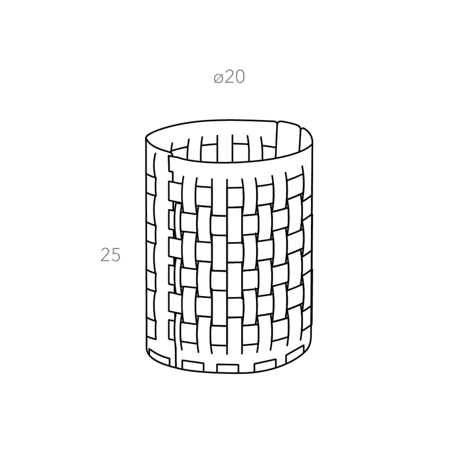 obrazek 2 Skórzany pleciony kosz Bottega Ø20xH25 cm w kolorze musztardowym