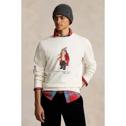 Zdjęcie Polo Ralph Lauren bluza męska kolor beżowy z nadrukiem 710953718