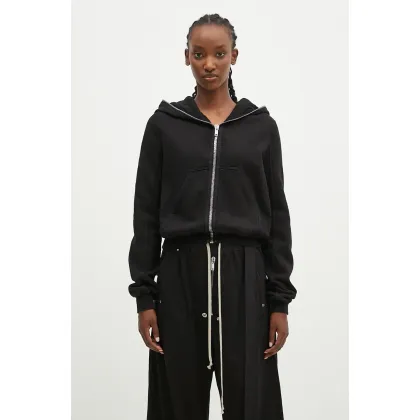 Zdjęcie Rick Owens bluza bawełniana Small Gimp Hoodie damska kolor czarny z kapturem gładka DS02D2246.FEP1