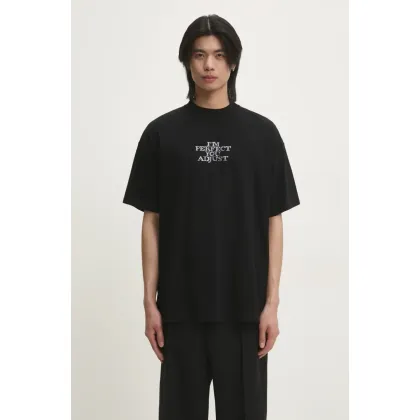 Zdjęcie VETEMENTS t-shirt bawełniany I'M Perfect You Adjust Regular kolor czarny z aplikacją UA66TR680B