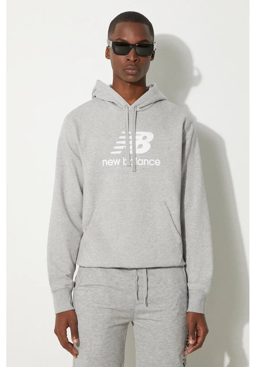obrazek 1 New Balance bluza męska kolor szary z kapturem z nadrukiem MT31537AG-7AG