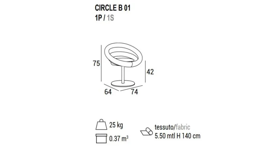 obrazek 4 Współczesny fotel Circle od włoskiej marki
