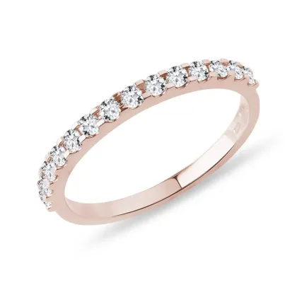 Zdjęcie Obrączka z różowego złota z diamentami w stylu half-Eternity KLENOTA