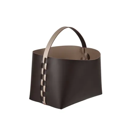 Zdjęcie Stylowy czekoladowy kosz Helena z rączką 35x30xH26 cm