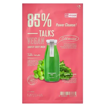 Zdjęcie Missha Talks Vegan Squeeze Maska w płachcie, Power Cleanse 27 g