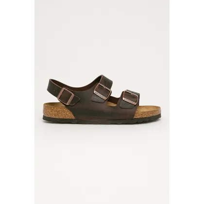 Zdjęcie Birkenstock sandały skórzane Milano męskie kolor brązowy 34871