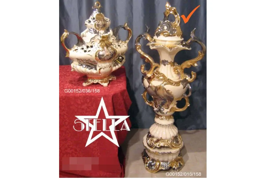 obrazek 1 Luksusowy ceramiczny wazon w kolorze beżu