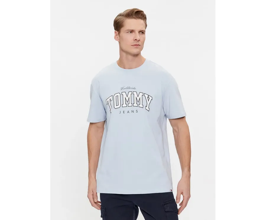 obrazek 1 Tommy Jeans T-Shirt Varsity DM0DM18287 Błękitny Regular Fit