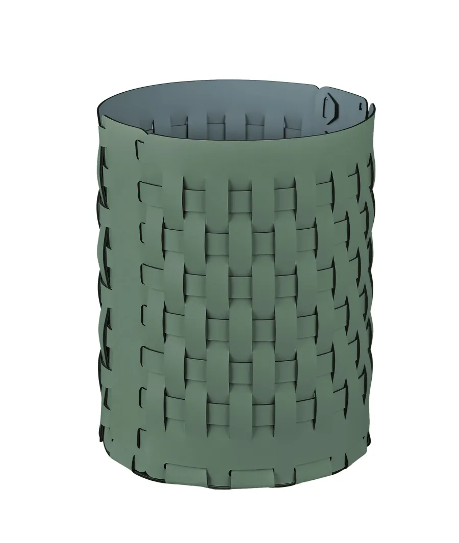 obrazek 1 Piękny pleciony kosz Bottega Ø20xH25 w wyjątkowym kolorze eukaliptusa