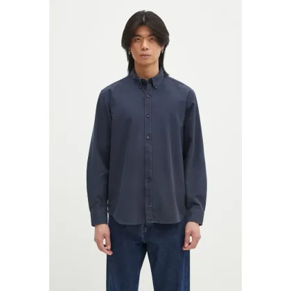 Zdjęcie Carhartt WIP koszula bawełniana Longsleeve Bolton Shirt męska kolor granatowy regular z kołnierzykiem button-down I030238.0NYGD