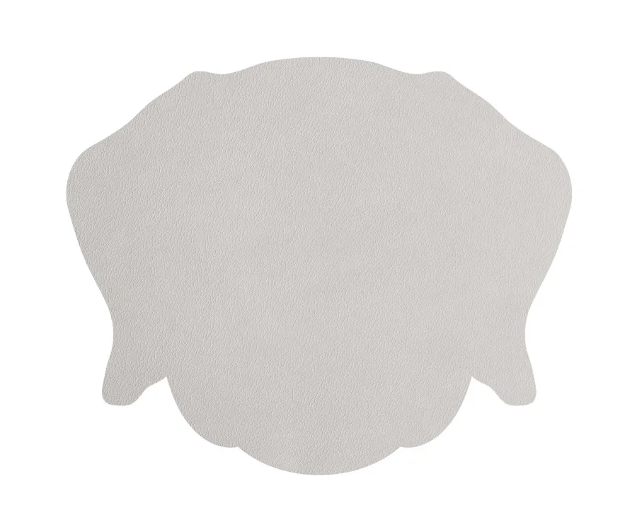 obrazek 2 Elegancka skórzana podkładka na stół w kształcie głowy psa w kolorze perłowym i popielatego różu