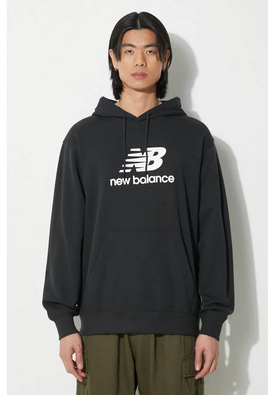 obrazek 1 New Balance bluza Sport Essentials męska kolor czarny z kapturem z nadrukiem MT41501BK