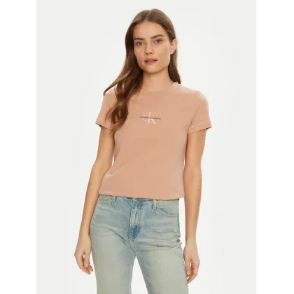Zdjęcie Calvin Klein Jeans T-Shirt Monologo J20J223563 Różowy Slim Fit