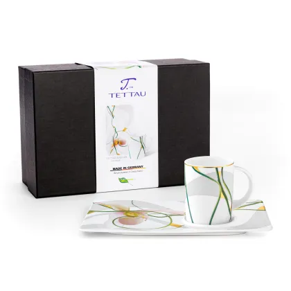 Zdjęcie Oryginalny zestaw - kubek z podstawką z niepowtarzalnym wzorem – Tettau