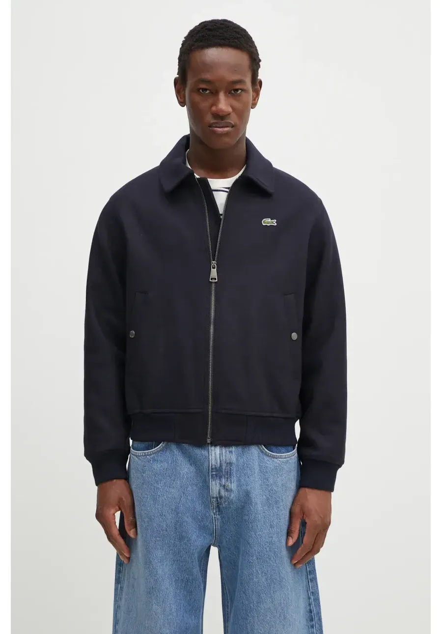 obrazek 1 Lacoste kurtka wełniana kolor granatowy przejściowa oversize BH2888