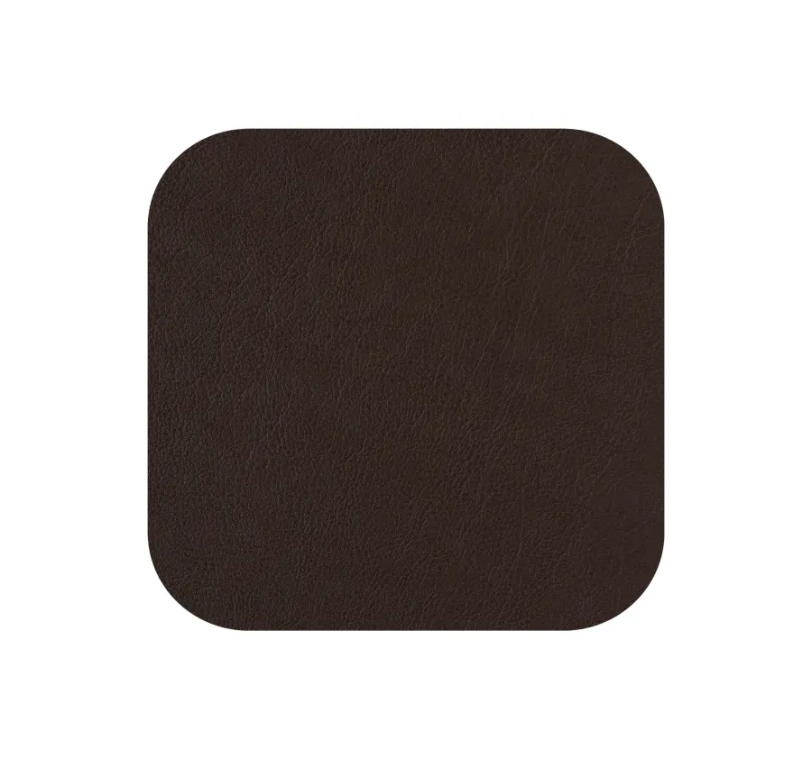 obrazek 3 Skórzana podkładka pod szklankę 12x12 cm w kolorze cappuccino i czekoladowym