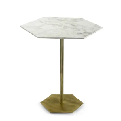 Zdjęcie Elegancki sześciokątny stół jadalniany H.75xL.70xP.60,5 cm