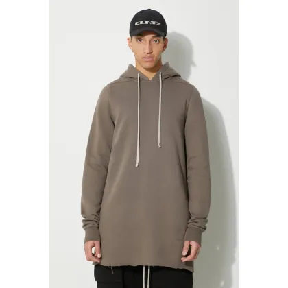 Zdjęcie Rick Owens bluza bawełniana Pullover Hoodie męska kolor brązowy z kapturem gładka DU01D1285.F.34