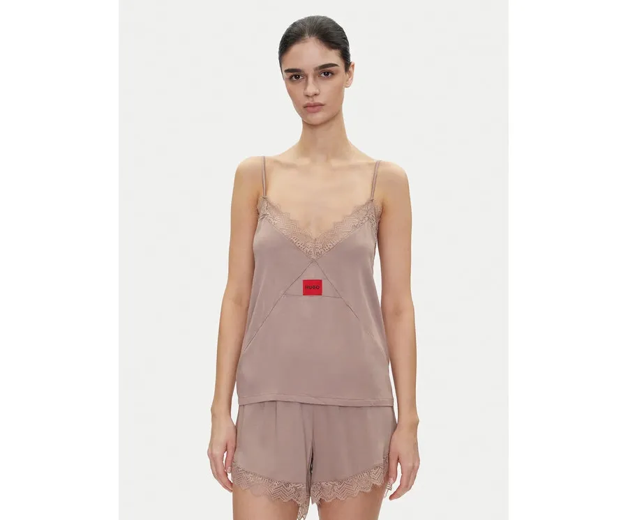 obrazek 1 HUGO Koszulka piżamowa Red Label Lace_Cami 50531653 Brązowy Regular Fit