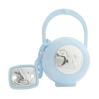 Zdjęcie luksusowe Etui i zawieszka na smoczek Konik na biegunach 6x11x5,5 cm