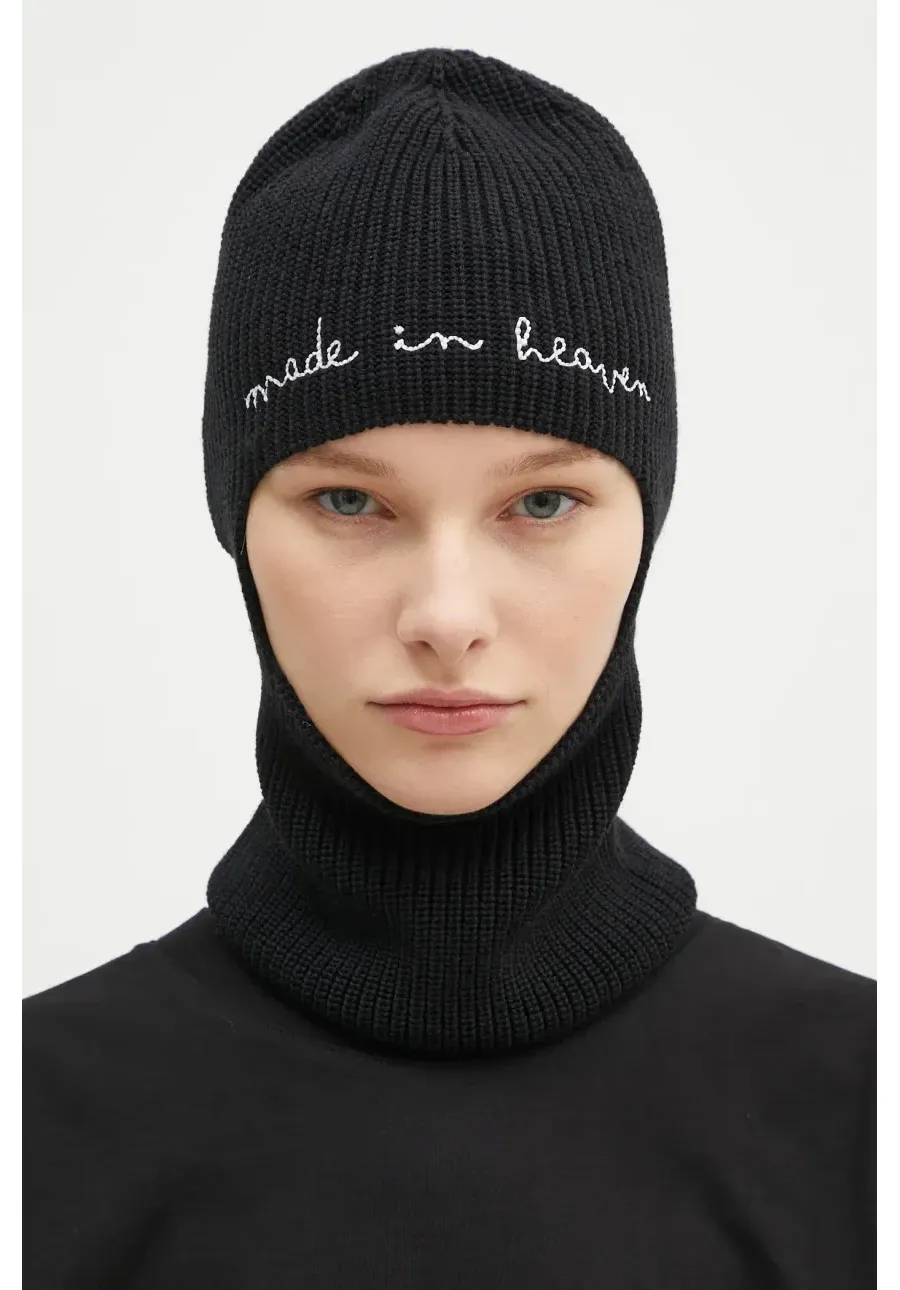 obrazek 1 Fiorucci kominiarka wełniana Embroidered Balaklava kolor czarny U01FPAHA217KN05BK01