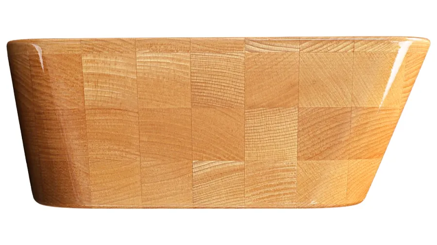 obrazek 2 Designerska umywalka 50 cm TERRA, buk, lakier półmatowy, naturalny