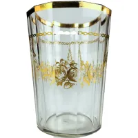 Picture Antique Bohemia glass with a polygonal shape with 13 sides from the 18th century.
