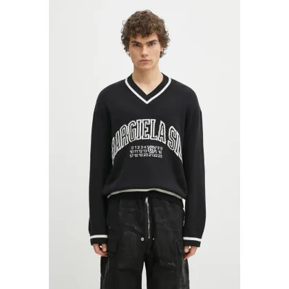 Zdjęcie MM6 Maison Margiela sweter z domieszką wełny męski kolor czarny SH0HN0002