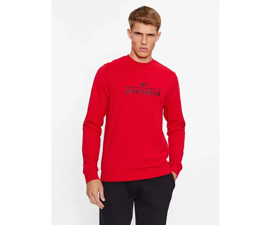 obrazek 1 4F Bluza 4FAW23TSWSM692 Czerwony Regular Fit
