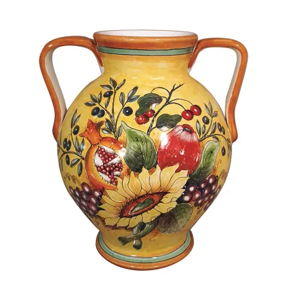 Picture Italian ceramic vase with two handles from the Mediterranean collection