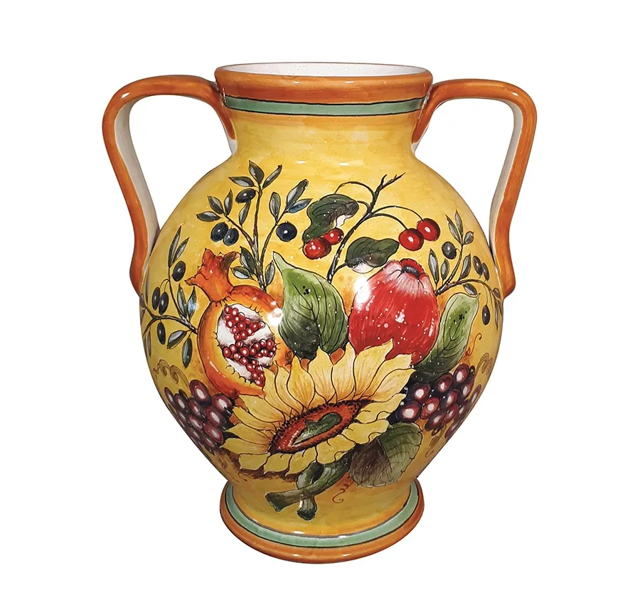 obrazek 1 Włoski ceramiczny wazon z dwoma uchwytami z kolekcji śródziemnomorskiej